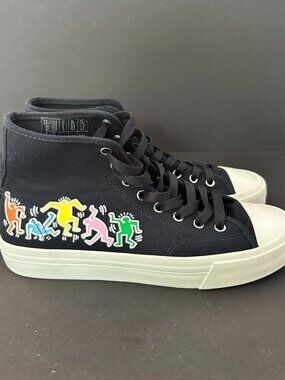 Keith Haring x H&M Canvas High Tops Navy Blue Sneakers Size 7.5 (EU40)